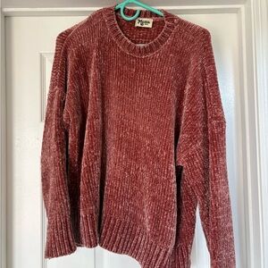 Show Me Your MuMu Plush Ribbed Chenille Sweater in Dusty Rose